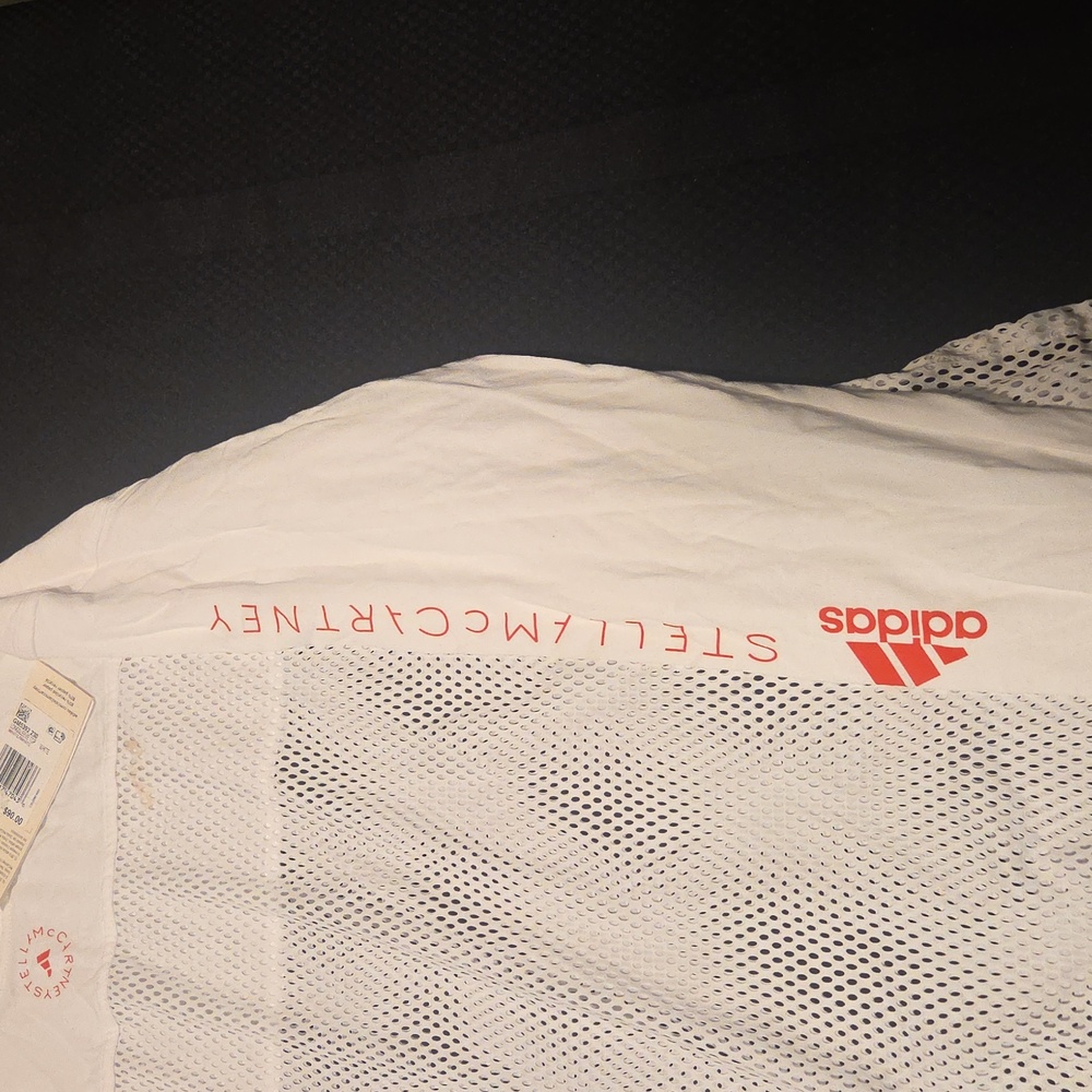 Long Sleeve, Loose Fitting, White Mesh Athletic Top - Size 36 - Picture 3 of 4